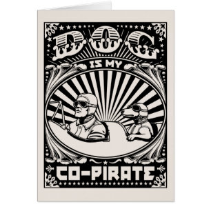 Cartão O cão é meu Co-Pirata