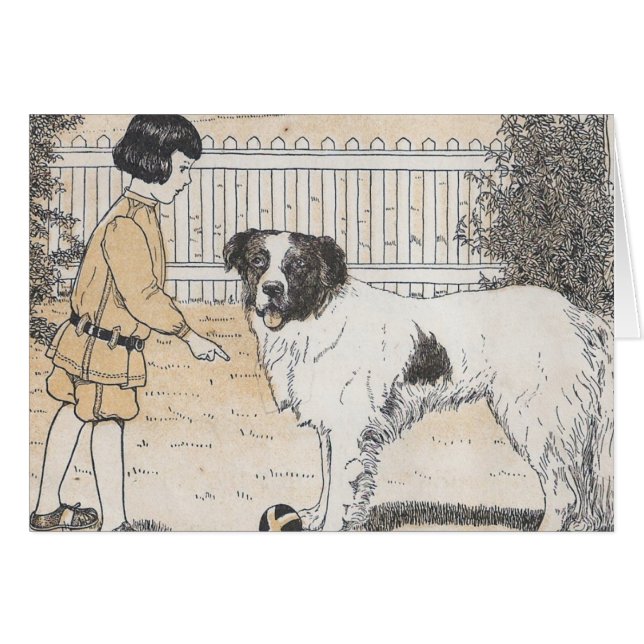 Cartão O Cão Tem A Bola (Frente Horizontal)