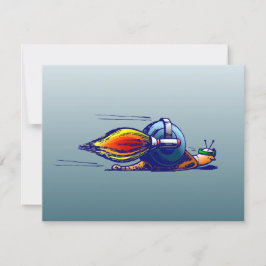 Cartão O Caracol Fantástico com uma Jetpack