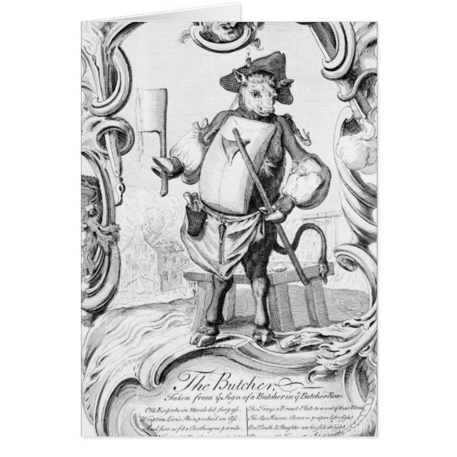Cartão O carniceiro, publicado 1746 (Frente)