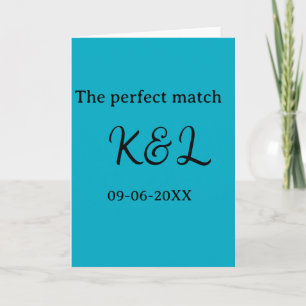 Cartão O casal nome letra data azul sim perfeito