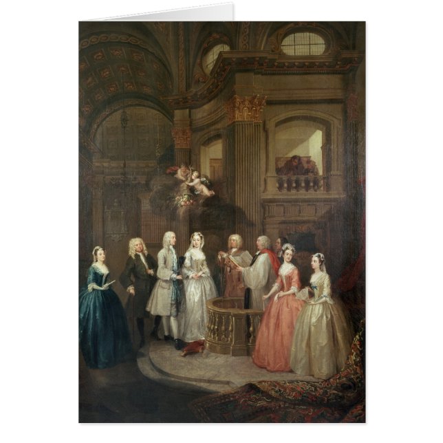 Cartão O casamento de Stephen Beckingham e de Mary Cox (Frente)