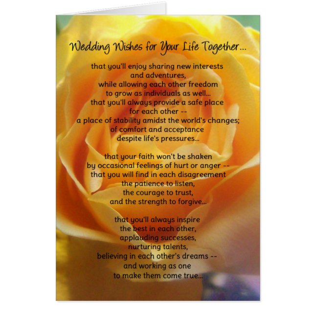 Cartão O Casamento Deseja Sua Vida Juntos... (Frente)