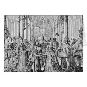 Cartão O casamento dobro em Louis XIII a Anne