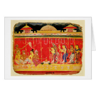 Cartão O casamento dos pais de Krishna, de uma dispersão
