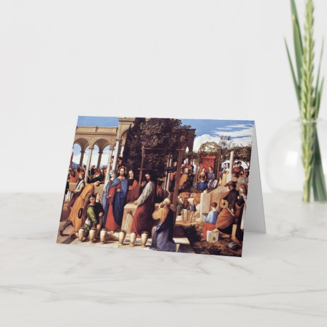 Cartão O casamento em Cana por Julius Schnorr Von (Frente)