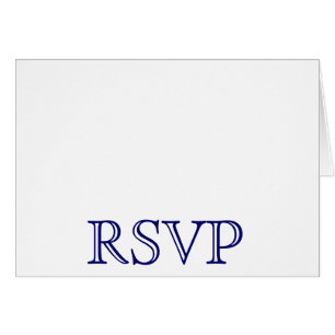 Cartão O casamento RSVP carda azuis marinhos e branco