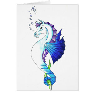 Cartão O Cavalo de Água Azul