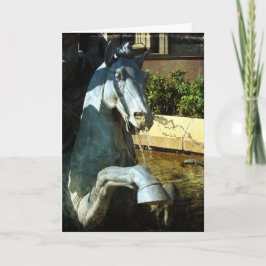 Cartão O cavalo de Netuno, detalhe 2 da fonte da plaza,