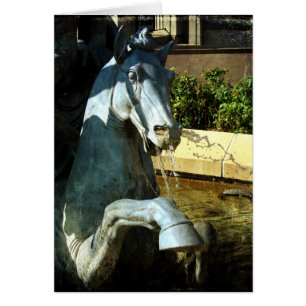 Cartão O Cavalo de Netuno, Detalhe da Fonte de Plaza