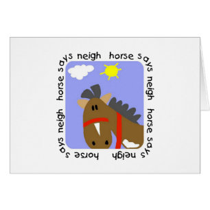 Cartão O cavalo diz o camiseta e os presentes do Neigh