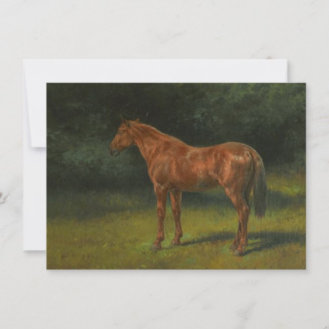 Cartão O Cavalo Vermelho Sorrel (por Rosa Bonheur) (Frente)