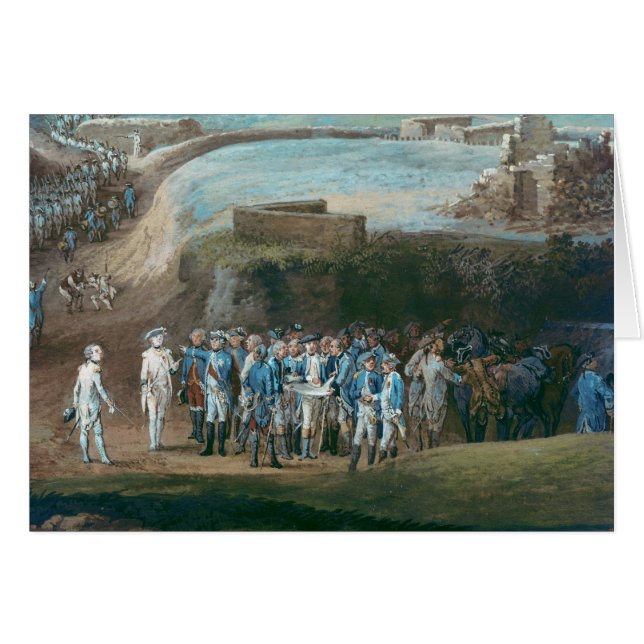 Cartão O cerco de Yorktown (Frente Horizontal)