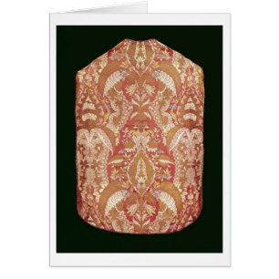 Cartão O Chasuble, laço modelou a seda, francês, c.1720