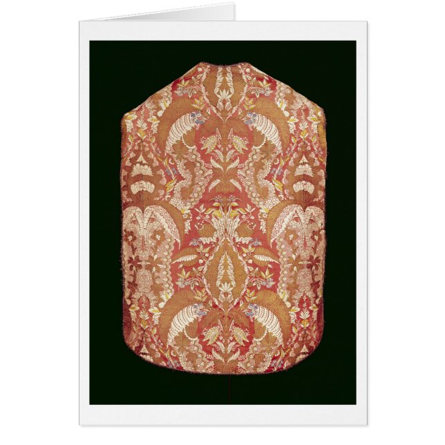 Cartão O Chasuble, laço modelou a seda, francês, c.1720 (Frente)