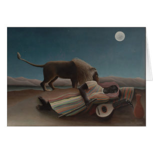Cartão O cigano adormecido de Henri Rousseau, Arte Vintag