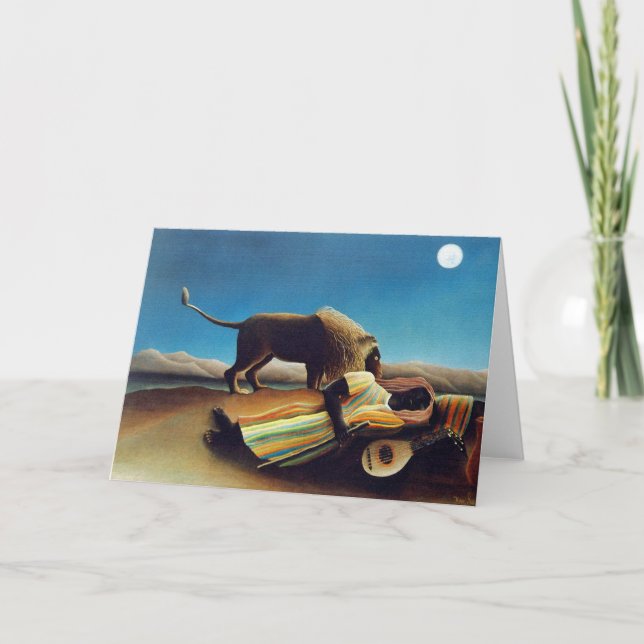 Cartão "O cigano de sono" por Henri Rousseau (Frente)
