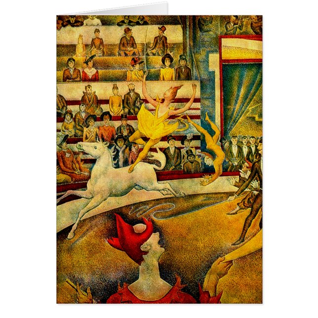 Cartão O circo de Georges Seurat (1891) (Frente)