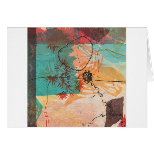 Cartão O círculo abstrato dá forma a Printmaking (Frente Horizontal)