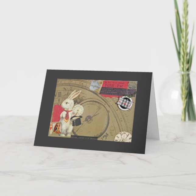 Cartão O coelho branco (Frente)