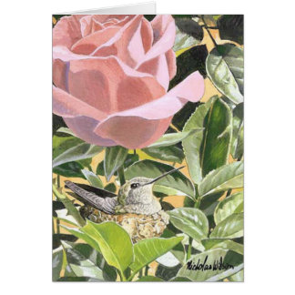 Cartão O colibri & aumentou "MAMÃ PEQUENA "
