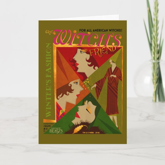 Cartão O compartimento de novembro do amigo da bruxa (Frente)