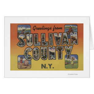 Cartão O Condado de Sullivan, New York - grandes cenas da