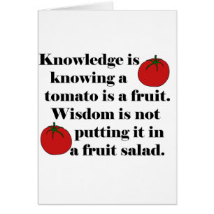 Cartão O conhecimento está sabendo que um tomate é um