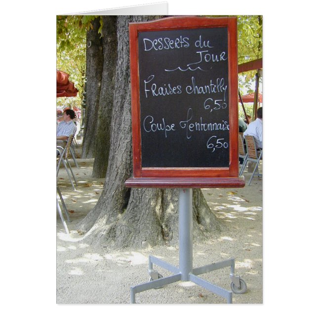 Cartão O conselho francês do almoço (Frente)