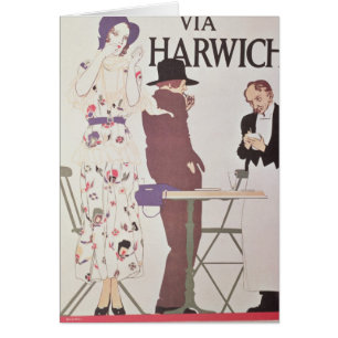 Cartão O continente através de Harwich