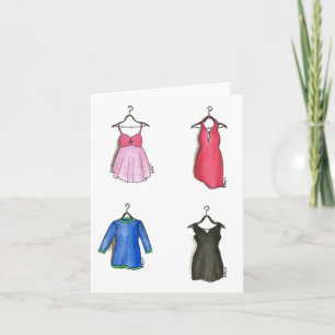 Cartão O coquetel das mulheres veste-se vestidos de moda