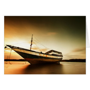 Cartão O Corpo Do Navio Antigo Bali, Indonésia