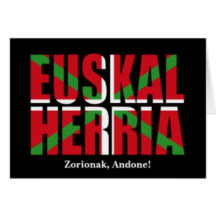 Cartão O costume, Euskal Herria forma a bandeira Basque