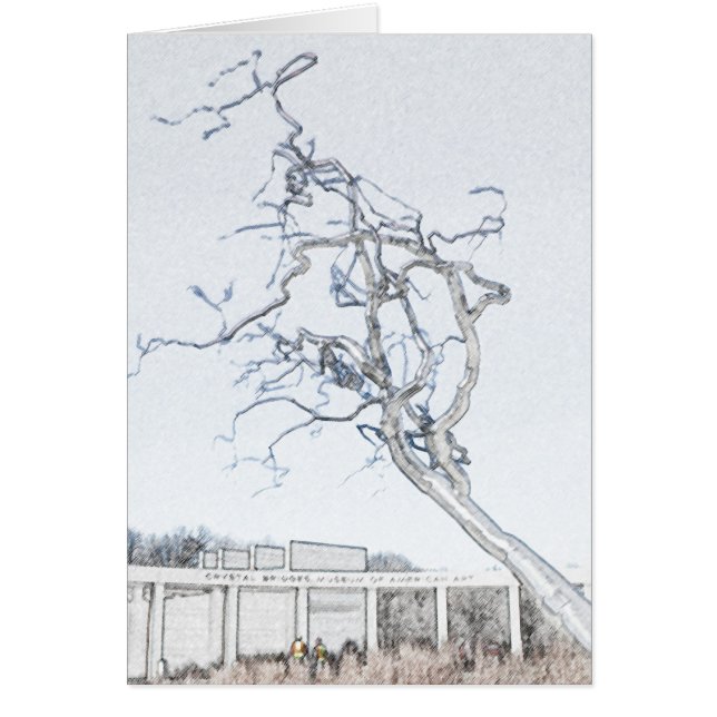 Cartão O cristal constrói uma ponte sobre o museu da arte (Frente)