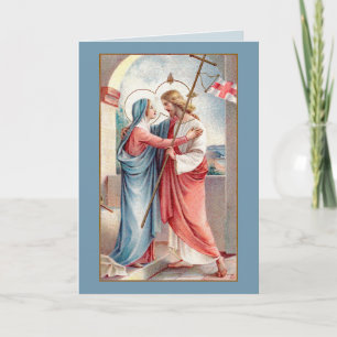 Cartão O Cristo Ressuscitado Cumprimenta Sua Mãe (MH01)