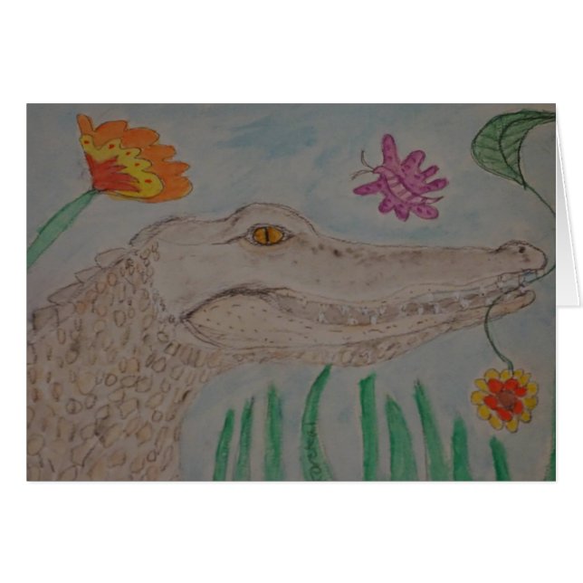 Cartão o crocodilian pequeno (Frente Horizontal)