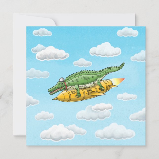 Cartão O Crocodilo do Foguete (Frente)