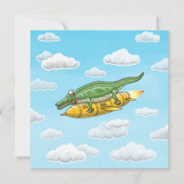 Cartão O Crocodilo do Foguete