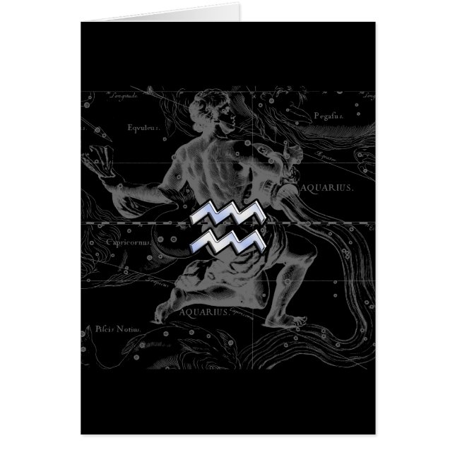 Cartão O cromo gosta do sinal do zodíaco do Aquário em (Frente)