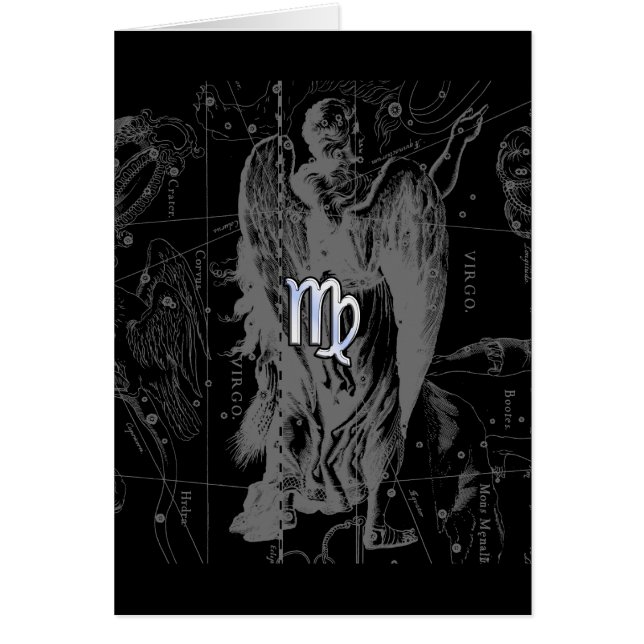 Cartão O cromo gosta do sinal do zodíaco do Virgo em (Frente)