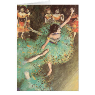 Cartão O Dançarino Verde de Edgar Degas, Balé de Vintage