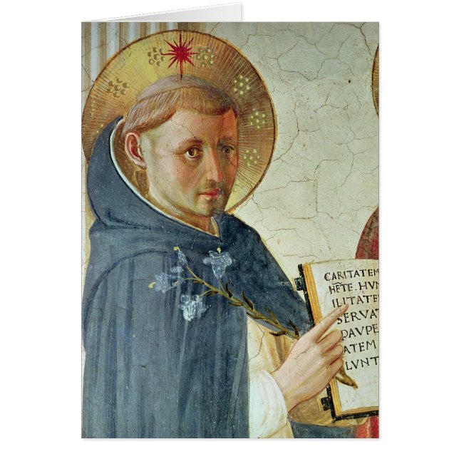 Cartão O delle Ombre de Madonna, detalhe de St Dominic (Frente)