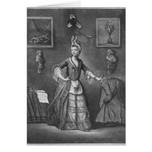 Cartão O d'Eon dos cavaleiros, vestido como uma mulher