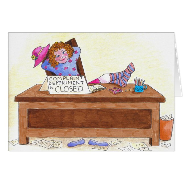 Cartão O departamento de queixa é fechado (Frente Horizontal)