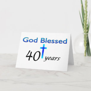 Cartão O deus abençoou 40 anos de presente de aniversár