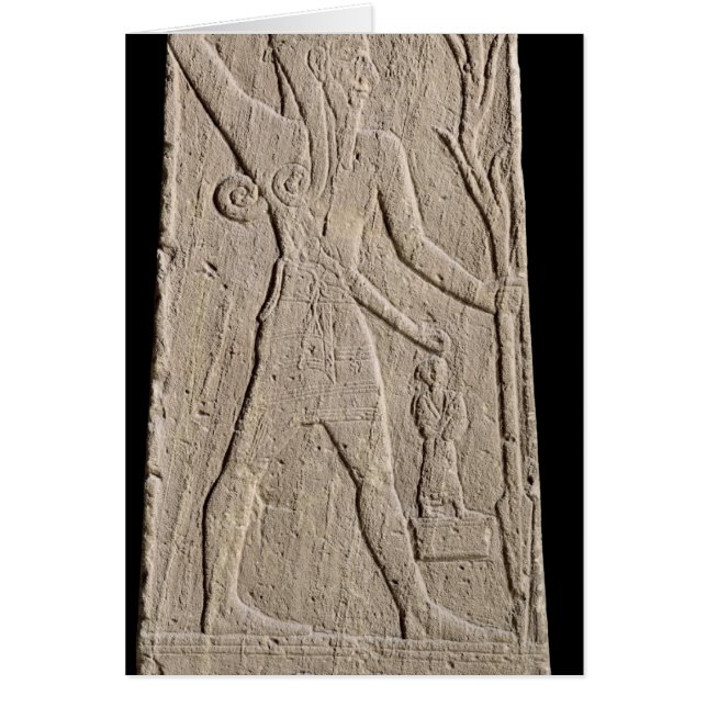 Cartão O deus da tempestade Baal com um raio (Frente)