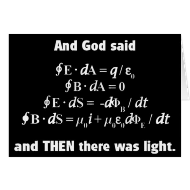 Cartão O deus disse que Let lá fosse sátira religiosa (Frente Horizontal)