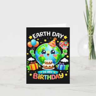 Cartão O dia da Terra é festa de aniversário do meio ambi