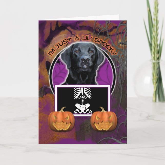 Cartão O Dia das Bruxas - apenas um Lil assustador - (Frente)