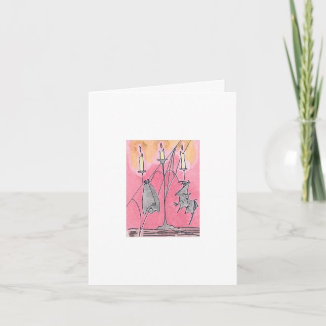 Cartão O Dia das Bruxas Candlebats (Frente)